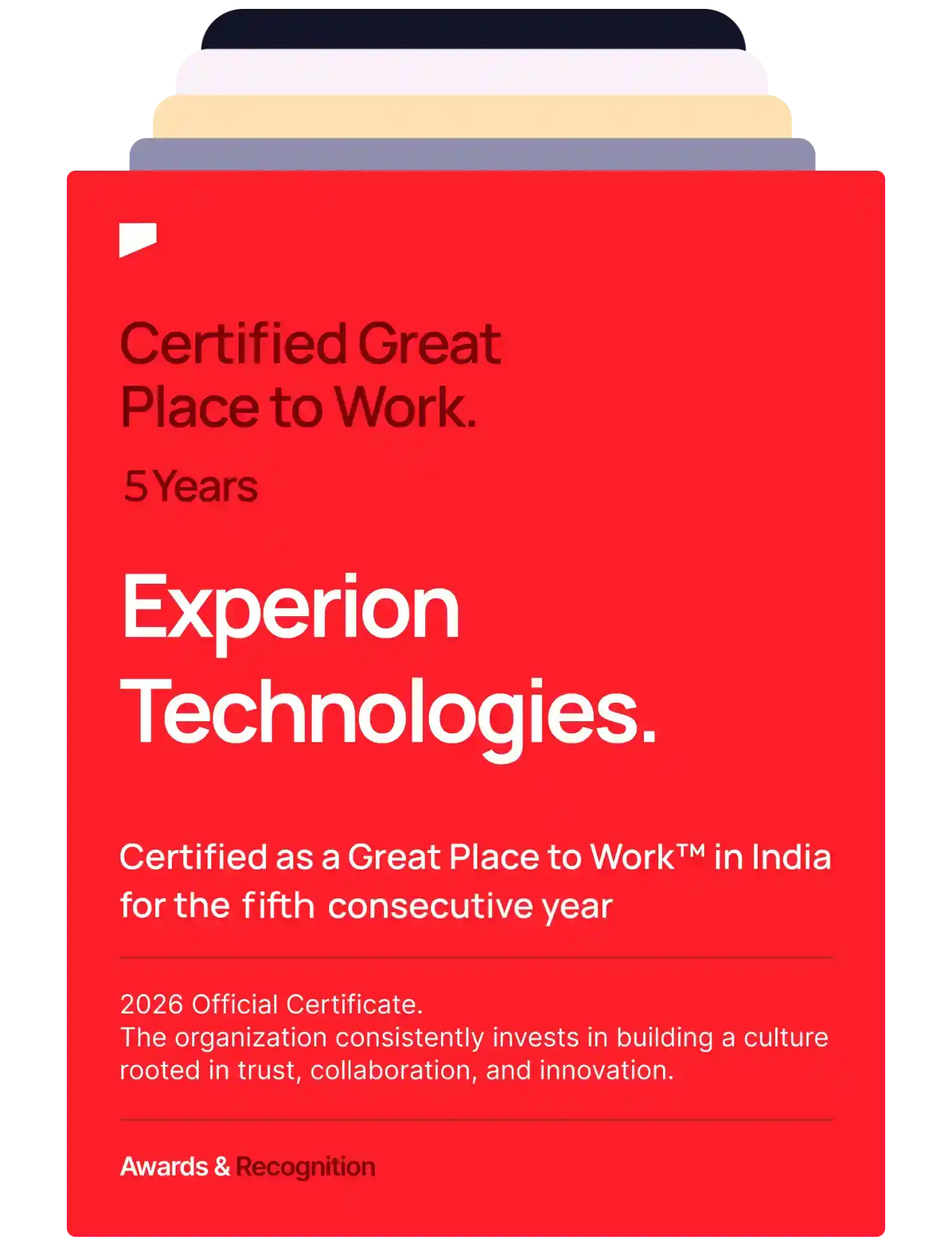Certified as a Great Place to Work™ in India for the fourth consecutive year
